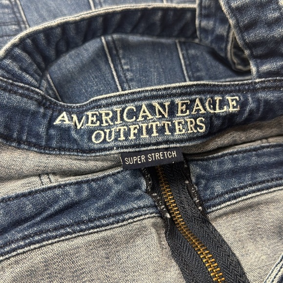 American Eagle Outfitters Blue Denim Jean Short Overalls size large‎ - Picture 5 of 7
